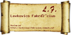 Levkovics Fabrícius névjegykártya